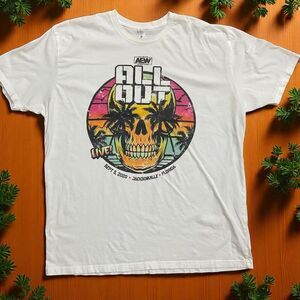 Next Level AEW All Out 2020 Jacksonville Florida Wrestling White T-Shirt Mens XL